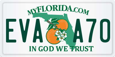 FL license plate EVAA70