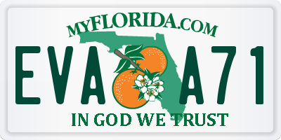 FL license plate EVAA71