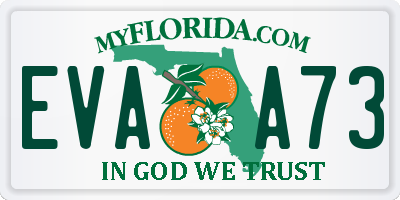 FL license plate EVAA73