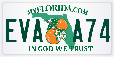FL license plate EVAA74