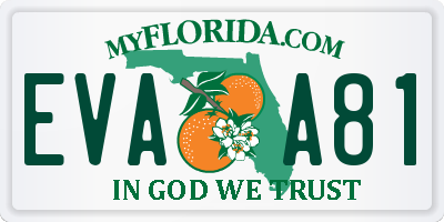 FL license plate EVAA81