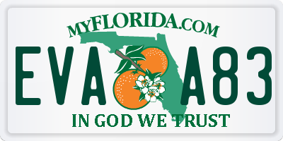 FL license plate EVAA83