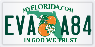 FL license plate EVAA84