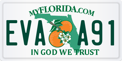 FL license plate EVAA91