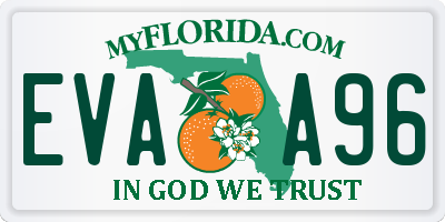 FL license plate EVAA96