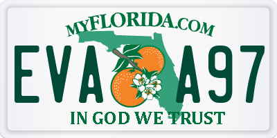 FL license plate EVAA97