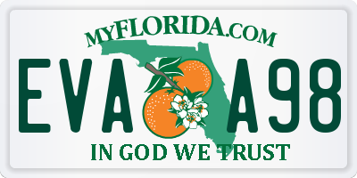 FL license plate EVAA98