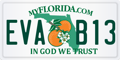 FL license plate EVAB13