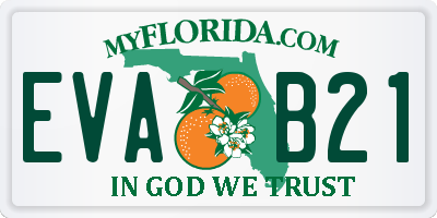 FL license plate EVAB21
