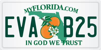 FL license plate EVAB25