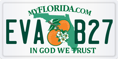 FL license plate EVAB27