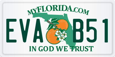 FL license plate EVAB51