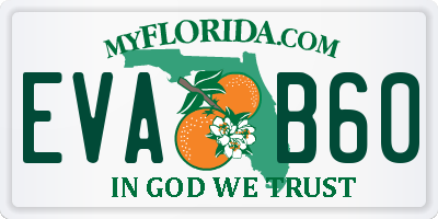 FL license plate EVAB60