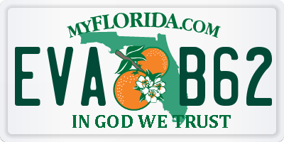 FL license plate EVAB62