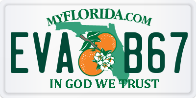 FL license plate EVAB67