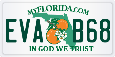 FL license plate EVAB68