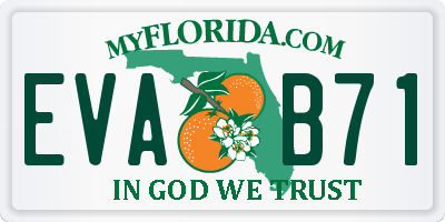 FL license plate EVAB71