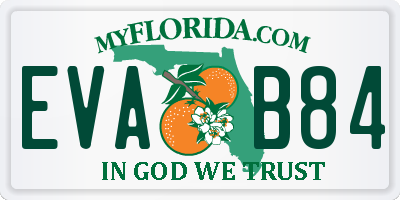FL license plate EVAB84