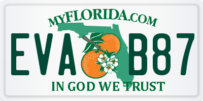 FL license plate EVAB87