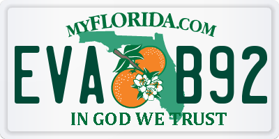 FL license plate EVAB92