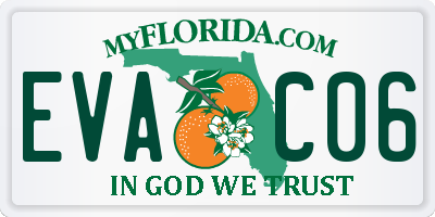 FL license plate EVAC06