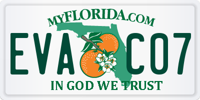 FL license plate EVAC07