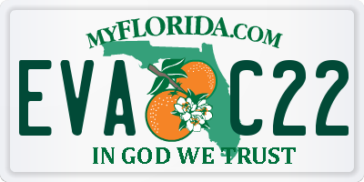 FL license plate EVAC22