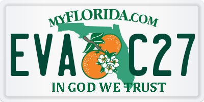 FL license plate EVAC27