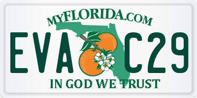 FL license plate EVAC29