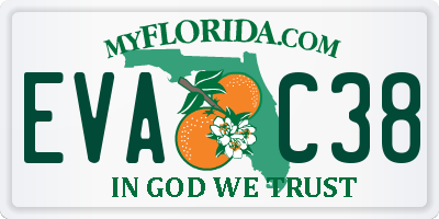 FL license plate EVAC38