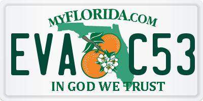 FL license plate EVAC53