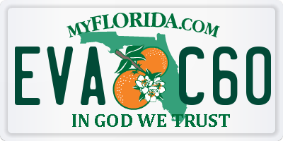 FL license plate EVAC60