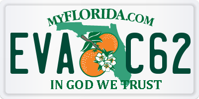 FL license plate EVAC62
