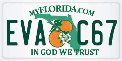 FL license plate EVAC67