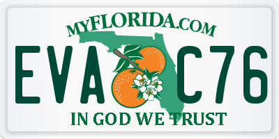 FL license plate EVAC76