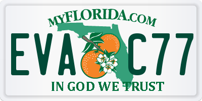 FL license plate EVAC77