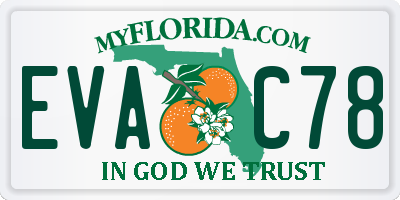FL license plate EVAC78