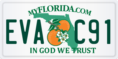 FL license plate EVAC91