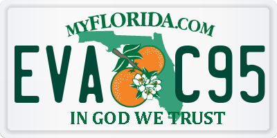 FL license plate EVAC95