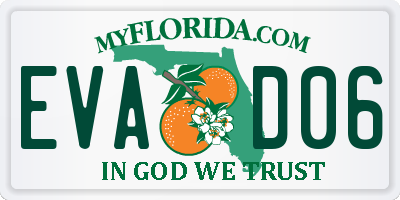 FL license plate EVAD06