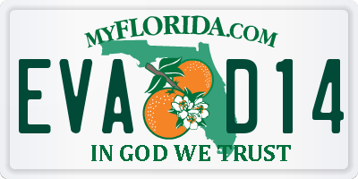 FL license plate EVAD14