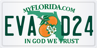 FL license plate EVAD24