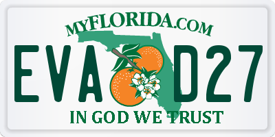 FL license plate EVAD27