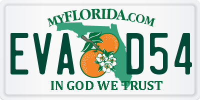 FL license plate EVAD54