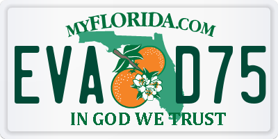 FL license plate EVAD75