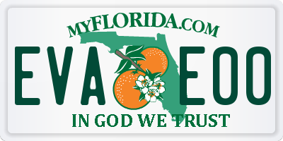 FL license plate EVAE00