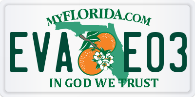 FL license plate EVAE03