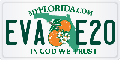 FL license plate EVAE20