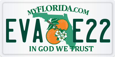 FL license plate EVAE22