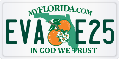 FL license plate EVAE25